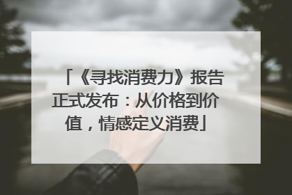 《寻找消费力》报告正式发布：从价格到价值，情感定义消费
