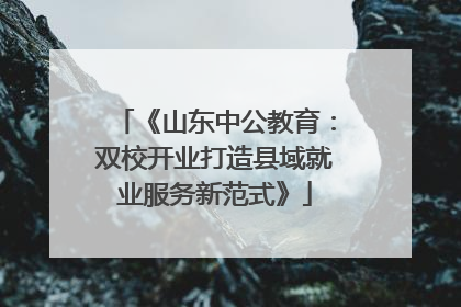 《山东中公教育：双校开业打造县域就业服务新范式》