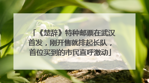 《楚辞》特种邮票在武汉首发，刚开售就排起长队，首位买到的市民直呼激动