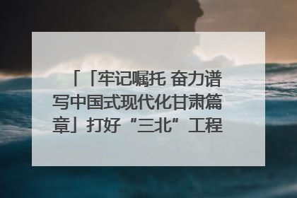 「牢记嘱托 奋力谱写中国式现代化甘肃篇章」打好“三北”工程攻坚战 筑牢国家西部生态安全屏障