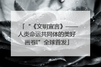“《文明宣言》——人类命运共同体的美好画卷I”全球首发
