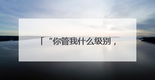 “你管我什么级别，能抓你的级别！”