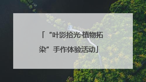 “叶影拾光·植物拓染”手作体验活动