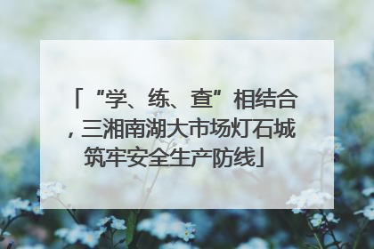 “学、练、查”相结合，三湘南湖大市场灯石城筑牢安全生产防线