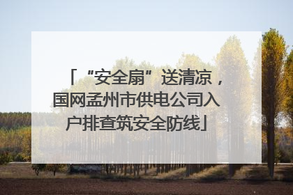 “安全扇”送清凉，国网孟州市供电公司入户排查筑安全防线