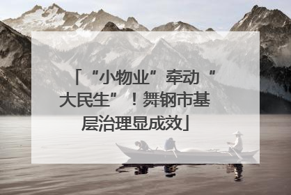 “小物业”牵动“大民生”！舞钢市基层治理显成效