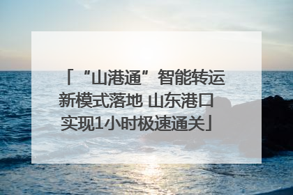 “山港通”智能转运新模式落地 山东港口实现1小时极速通关