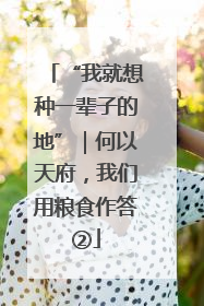 “我就想种一辈子的地”｜何以天府，我们用粮食作答②
