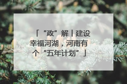 “政”解丨建设幸福河湖，河南有个“五年计划”