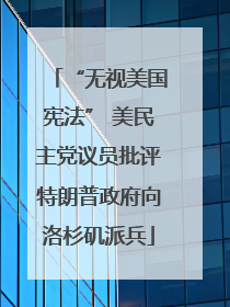 “无视美国宪法” 美民主党议员批评特朗普政府向洛杉矶派兵