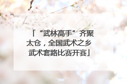 “武林高手”齐聚太仓，全国武术之乡武术套路比赛开赛
