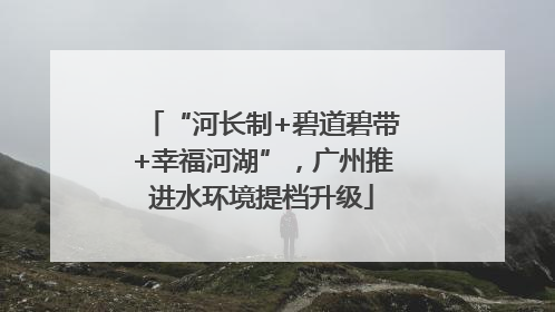 “河长制+碧道碧带+幸福河湖”，广州推进水环境提档升级