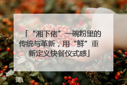 “湘下佬”一碗粉里的传统与革新，用“鲜”重新定义快餐仪式感