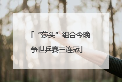 “莎头”组合今晚争世乒赛三连冠