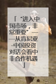 “进入中国市场，非常重要”——从肯尼亚-中国投资对话会看中非合作机遇