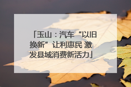 玉山：汽车“以旧换新”让利惠民 激发县域消费新活力