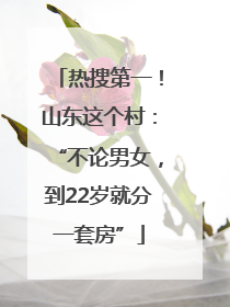 热搜第一！山东这个村：“不论男女，到22岁就分一套房”