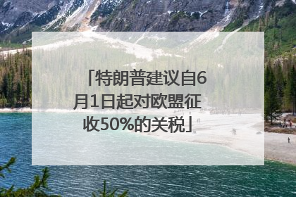 特朗普建议自6月1日起对欧盟征收50%的关税