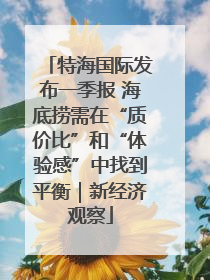 特海国际发布一季报 海底捞需在“质价比”和“体验感”中找到平衡｜新经济观察