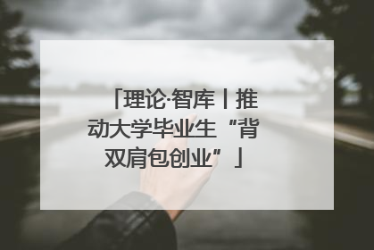 理论·智库丨推动大学毕业生“背双肩包创业”