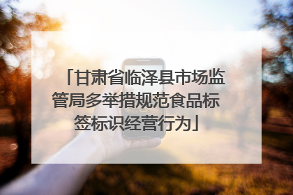 甘肃省临泽县市场监管局多举措规范食品标签标识经营行为