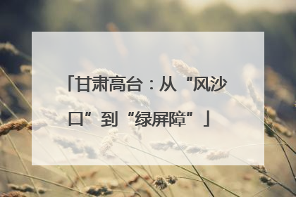 甘肃高台：从“风沙口”到“绿屏障”