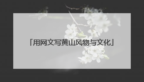 用网文写黄山风物与文化