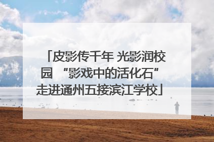 皮影传千年 光影润校园 “影戏中的活化石”走进通州五接滨江学校