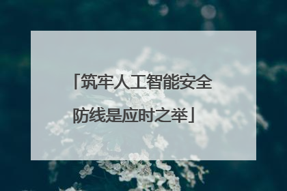 筑牢人工智能安全防线是应时之举