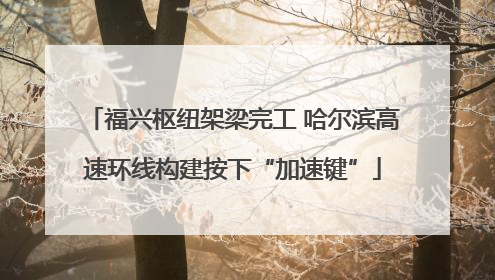 福兴枢纽架梁完工 哈尔滨高速环线构建按下“加速键”