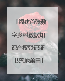 福建首张数字乡村数据知识产权登记证书落地莆田