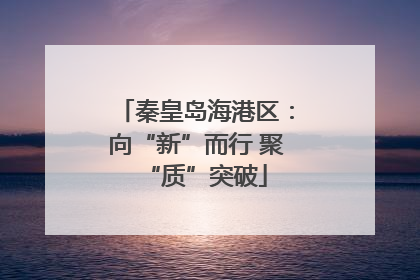 秦皇岛海港区：向“新”而行 聚“质”突破