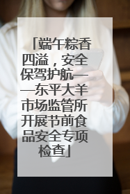 端午粽香四溢，安全保驾护航——东平大羊市场监管所开展节前食品安全专项检查