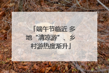 端午节临近 多地“清凉游”、乡村游热度渐升