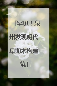 罕见！泉州发现明代早期木构建筑