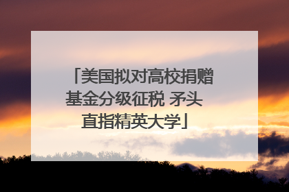 美国拟对高校捐赠基金分级征税 矛头直指精英大学