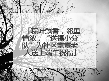 粽叶飘香，邻里情浓，“送福小分队”为社区耄耋老人送上端午祝福