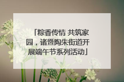 粽香传情 共筑家园，诸暨陶朱街道开展端午节系列活动