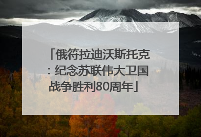 俄符拉迪沃斯托克：纪念苏联伟大卫国战争胜利80周年