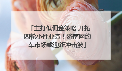 主打低佣金策略 开拓四轮小件业务！济南网约车市场或迎新冲击波