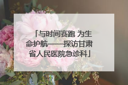 与时间赛跑 为生命护航——探访甘肃省人民医院急诊科
