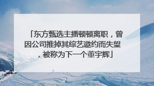 东方甄选主播顿顿离职，曾因公司推掉其综艺邀约而失望，被称为下一个董宇辉