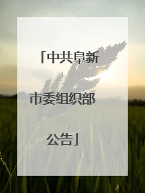 中共阜新市委组织部公告
