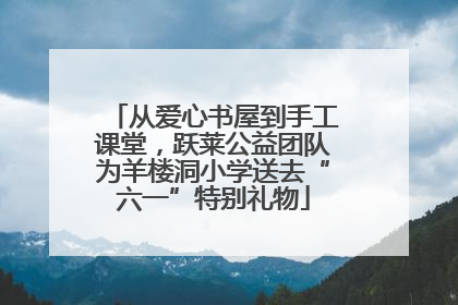 从爱心书屋到手工课堂，跃莱公益团队为羊楼洞小学送去“六一”特别礼物