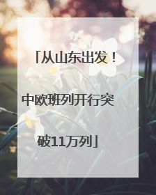 从山东出发！中欧班列开行突破11万列
