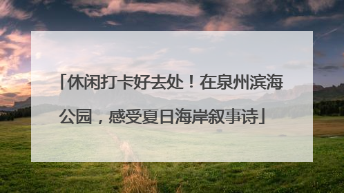 休闲打卡好去处！在泉州滨海公园，感受夏日海岸叙事诗