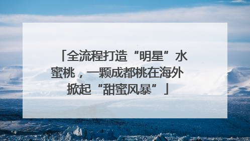 全流程打造“明星”水蜜桃，一颗成都桃在海外掀起“甜蜜风暴”