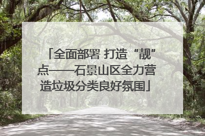 全面部署 打造“靓” 点——石景山区全力营造垃圾分类良好氛围