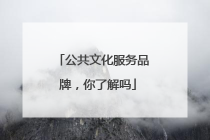 公共文化服务品牌，你了解吗