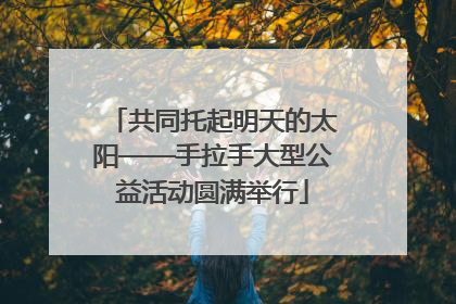 共同托起明天的太阳——手拉手大型公益活动圆满举行